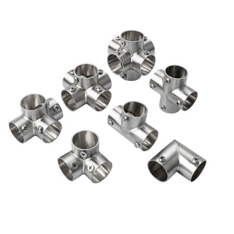 RUN Round Fixed Joint Storage Rack Connector 3 Way Elbow Fitting