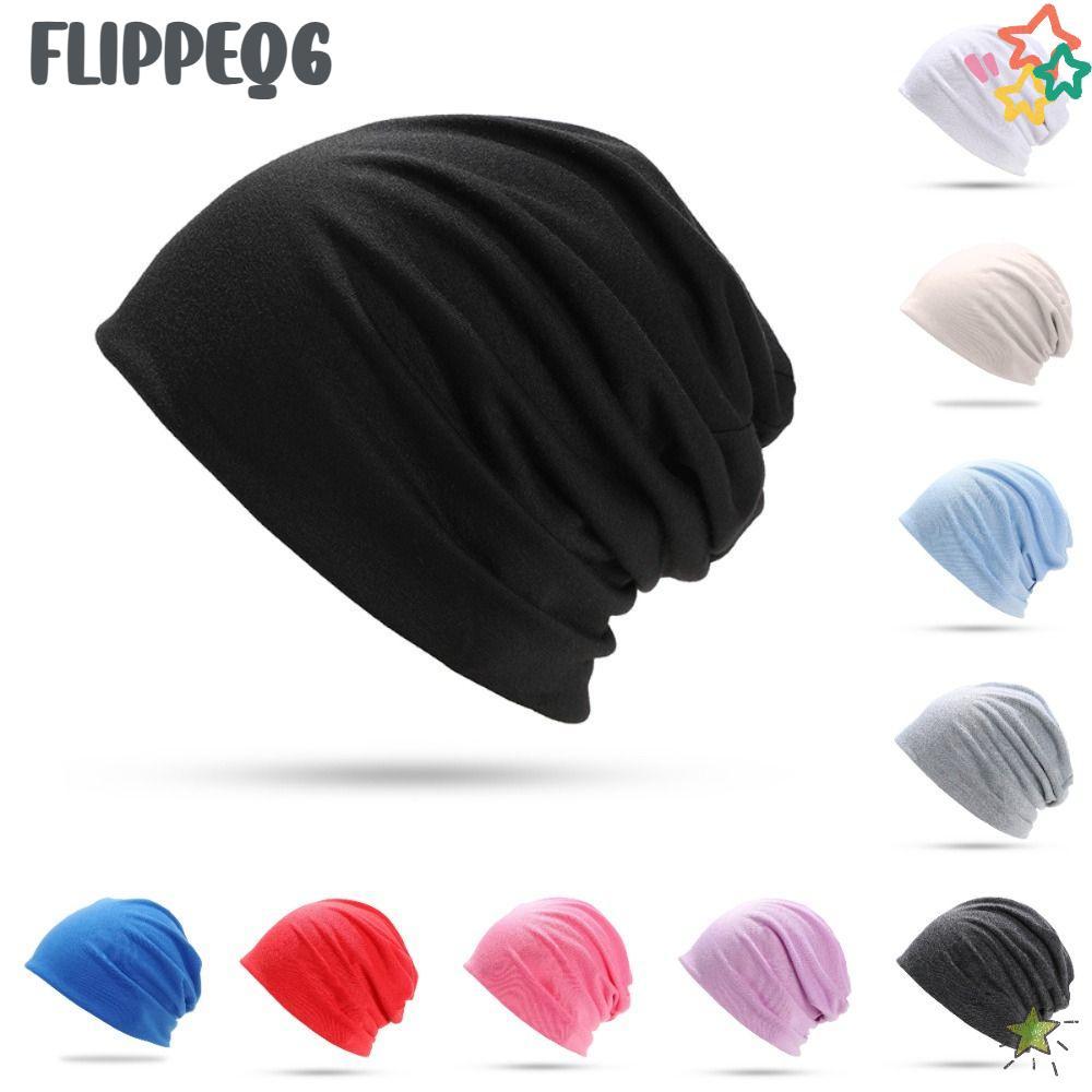 FLIPPEQ6 Slouchy Beanie, ผ้าฝ้ายนุ่มสีทึบถักหมวก, Breathable Hip-Hop ยืดหยุ่นวิ่งหมวกฤดูใบไม้ร่วงฤดูหนาว
