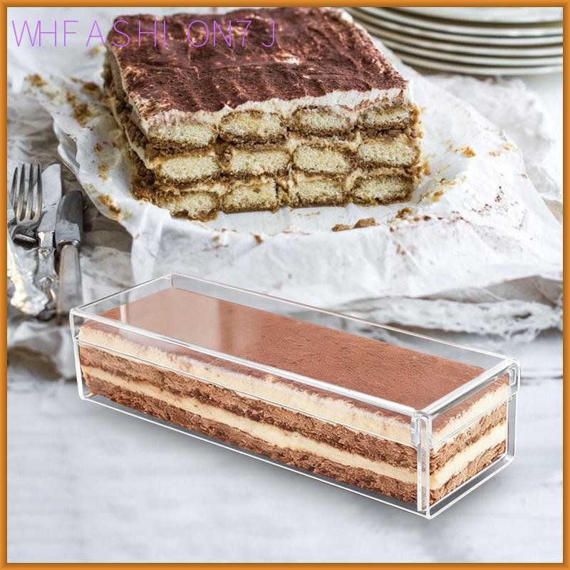 [whfashion7j] Tiramisu คอนเทนเนอร์กล่องขนมสี่เหลี่ยมพร้อมฝาปิดวัสดุอะคริลิคแบบไม่ติดพร้อมแผงด้านข้าง