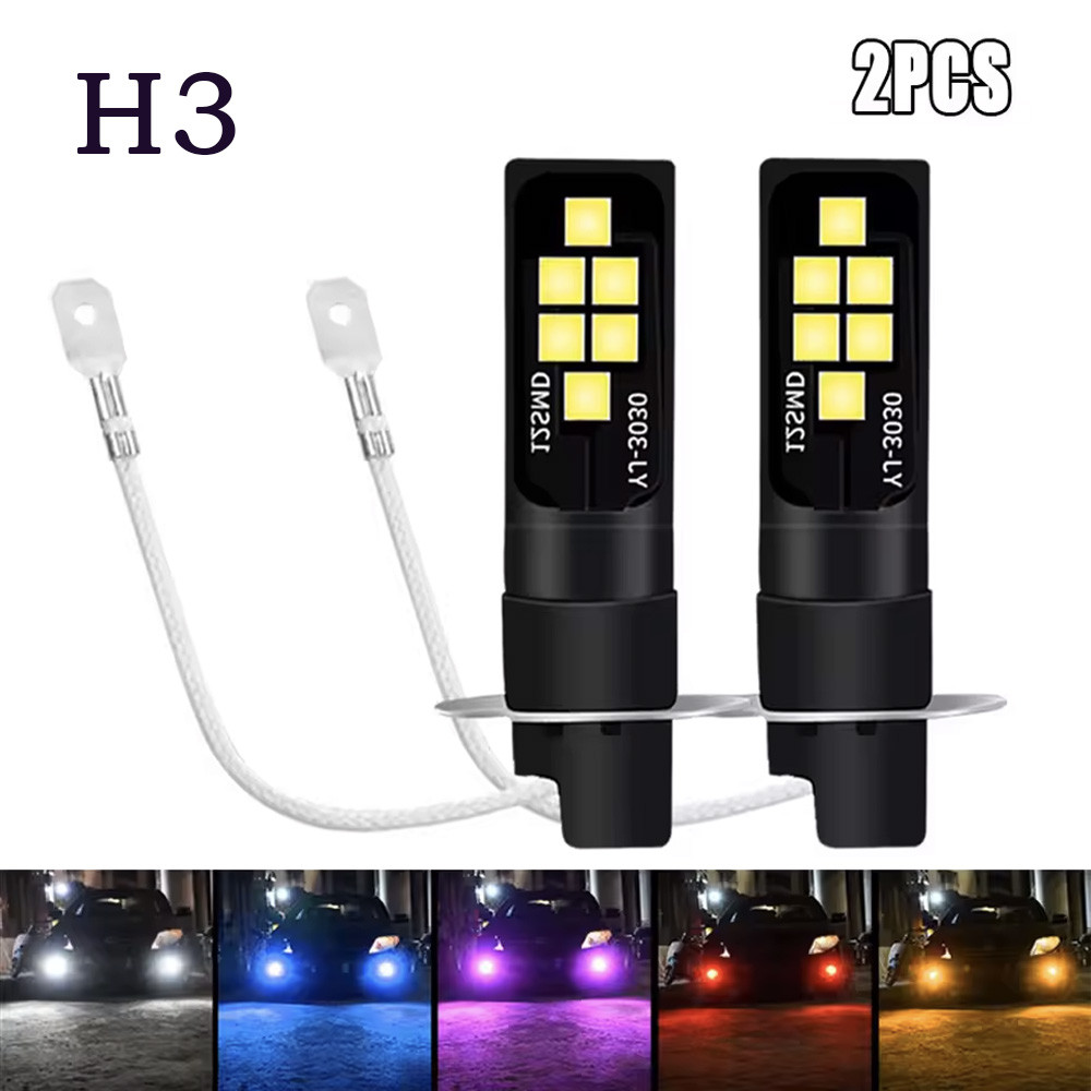 2Pcs ไฟหน้ารถ H3 H1 หลอดไฟ Led H4 H7 H8 H9 H11 Auto Day Running โคมไฟ 9005/9006 Canbus 3000K 6000K 1