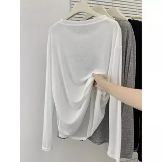 FASHION.61 เสื้อแขนยาวผู้หญิง เนื้อผ้าสลาฟ บางเบา ทรงหลวม รุ่น W7898