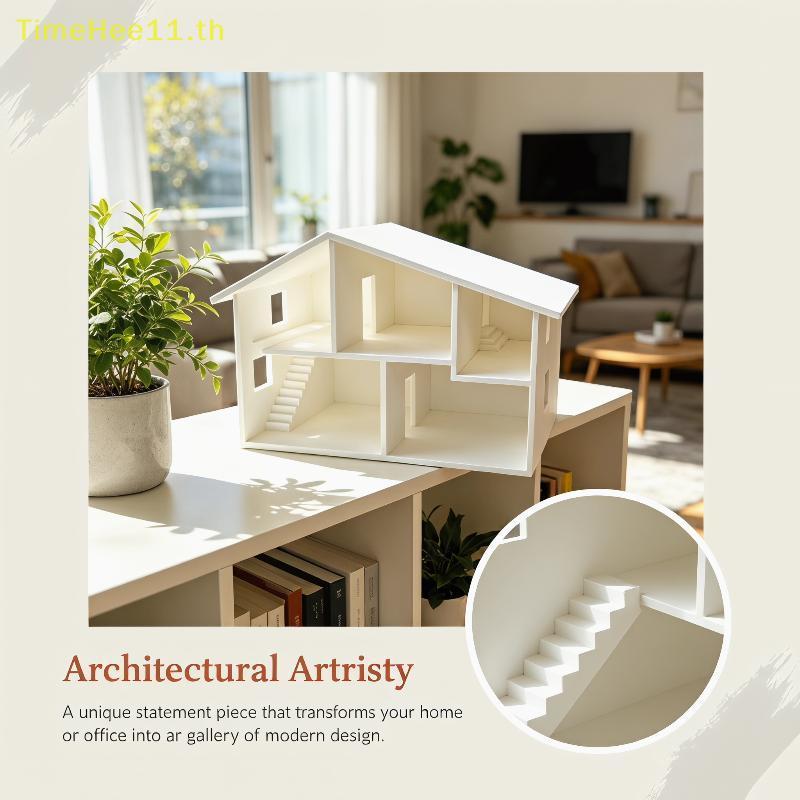 TimeHee ตุ๊กตาจิ๋วสีขาวที่ยังไม่เสร็จหลายห้องพื้นผิวเรียบสําหรับ DIY Craft เด็กเล่น TH