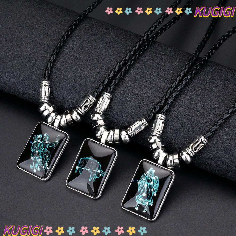 KUGIGI จี้ Mens Design 12 Zodiac Astrology Galaxy