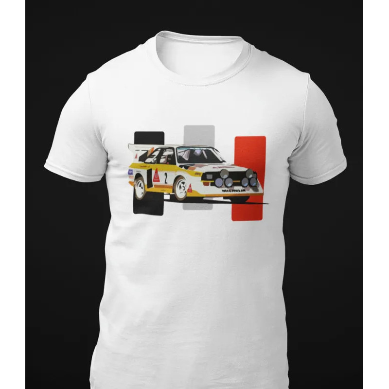 เสื้อยืดแขนสั้นสำหรับทุกเพศ Sport quattro S1 E2 Rally Race Car