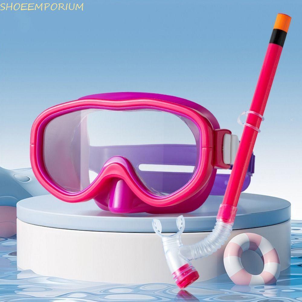 SHOEEMPORIUM เด็ก Snorkel ชุด, แว่นตากันน้ําเด็กแว่นตาว่ายน้ํา, Dry Top Snorkel Combo ชุด Clear Visi