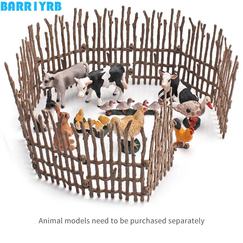 BARR1YRB จําลองฟาร์ม Ranch DIY รั้ว, Miniature DIY ฟาร์มจําลอง Ranch รั้วรางอุปกรณ์ตกแต่งรั้วพลาสติก