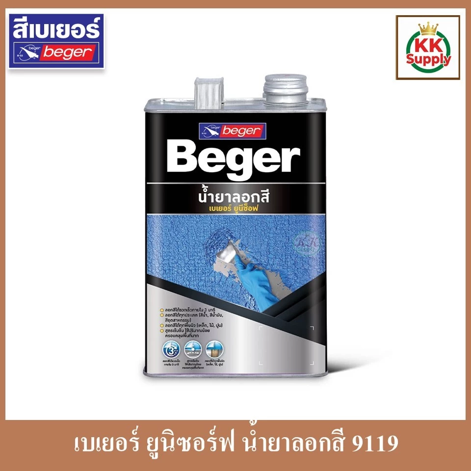 Beger Unisoft 9119 เบเยอร์ ยูนีซ็อฟ 9119 น้ำยาลอกสี ลอกสีง่าย ไม่เปลืองแรงขัด ไม่ทำลายพื้นผิว