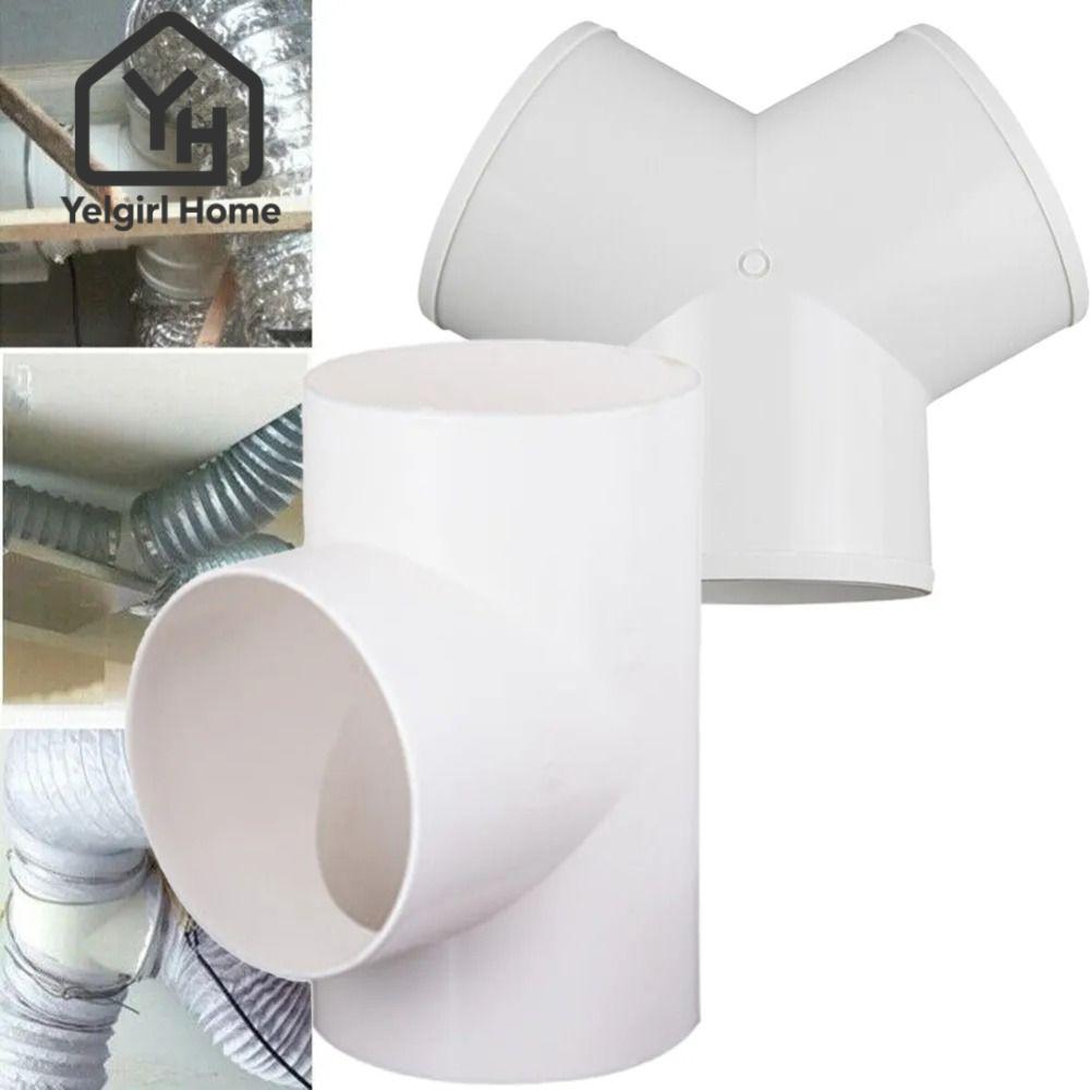 YELGIRLB ขั้วต่อท่อไอเสีย, PVC 100/150/200 มม. ข้อต่อท่อระบายอากาศอย่างรวดเร็ว, แบบพกพา T/Y รูปร่าง Extractor พัดลมท่อระบายอากาศ Coupler ช่องระบายอากาศ