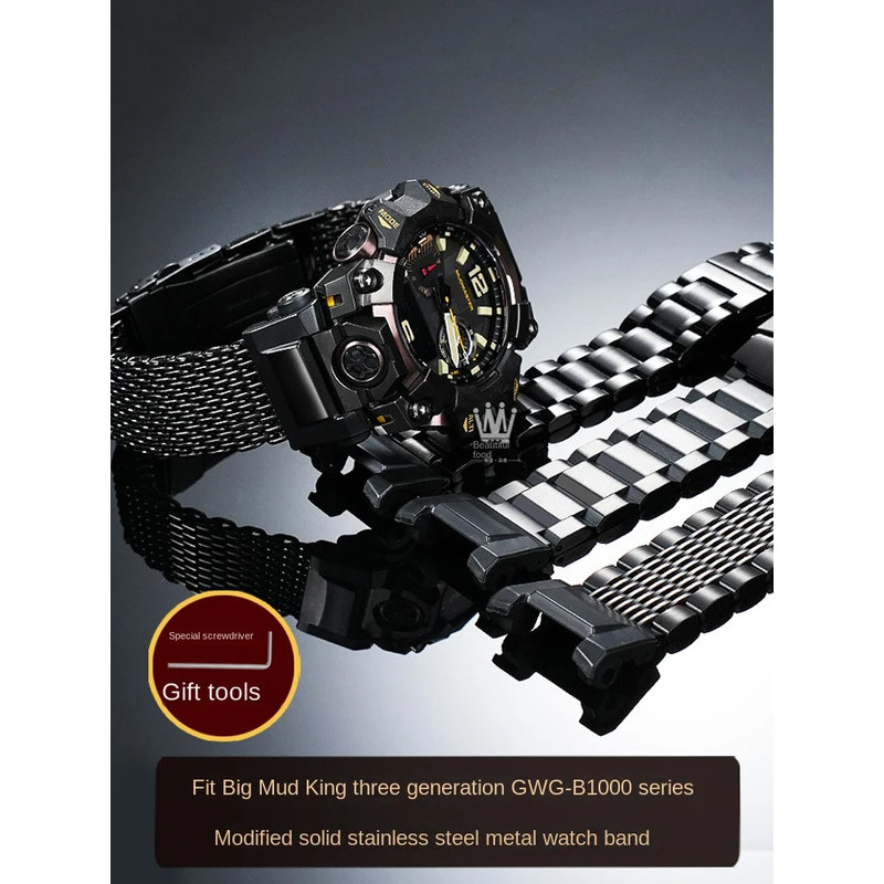 GWG B1000 Big Wrist ขยายสายสแตนเลสสําหรับ G-SHOCK Casio Gen3 ใหม่ Mudmaster GWG-B1000 อะแดปเตอร์ดัดแ
