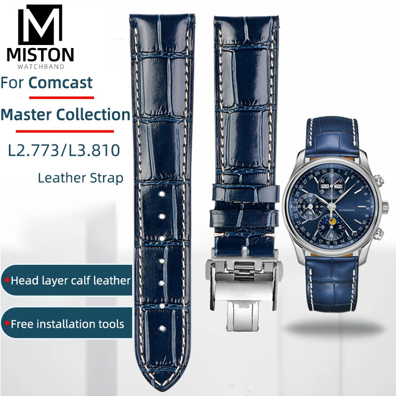 สําหรับ Longines นาฬิกาเข็มขัด Master Collection L2.773 สายหนังสร้อยข้อมือ Comcast Pioneer Machinery