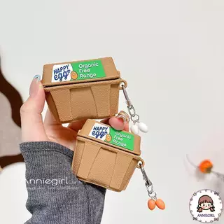 น่ารักเปลือกไข่จี้ซิลิโคนอ่อนนุ่มไร้สายบลูทูธป้องกันกรณีสําหรับ แอร์พอด 4 3 2 1 มือโปร2 มือโปร