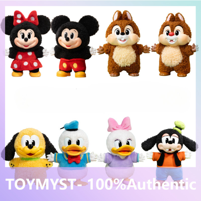 P POPMART Mickey Family Cute Together Plush Pendant Series Mystery Box ของแท้เล่นอินเทรนด์