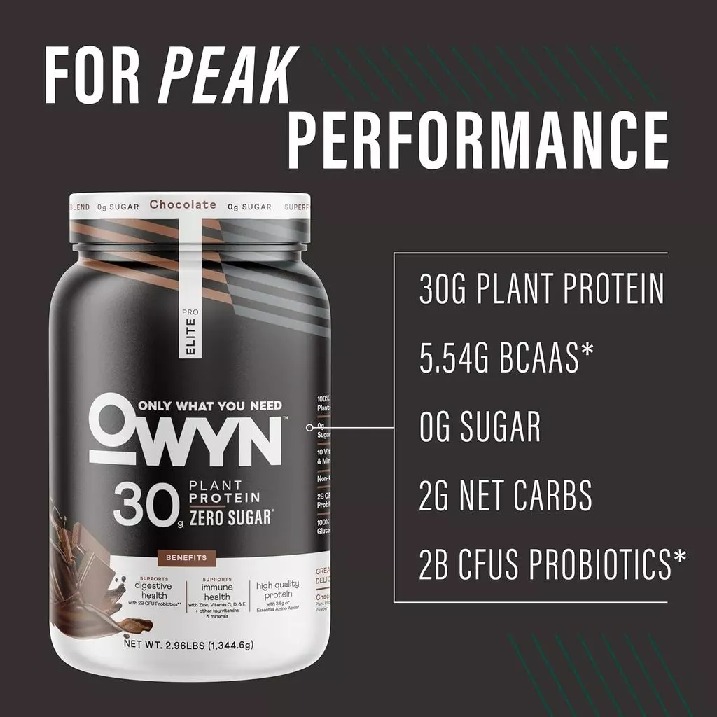 OWYN Pro Elite ผงโปรตีนพืช รสช็อกโกแลต 2.9lbs thumbnail 3