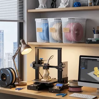 SHINDS 4 ชิ้น 3D การพิมพ์ Filament กล่องเก็บ,กันฝุ่นโปร่งใส 3D การพิมพ์ Filament คอนเทนเนอร์, Airtight แบบพกพากันน้ํา Filament Storage Organizer ซีล