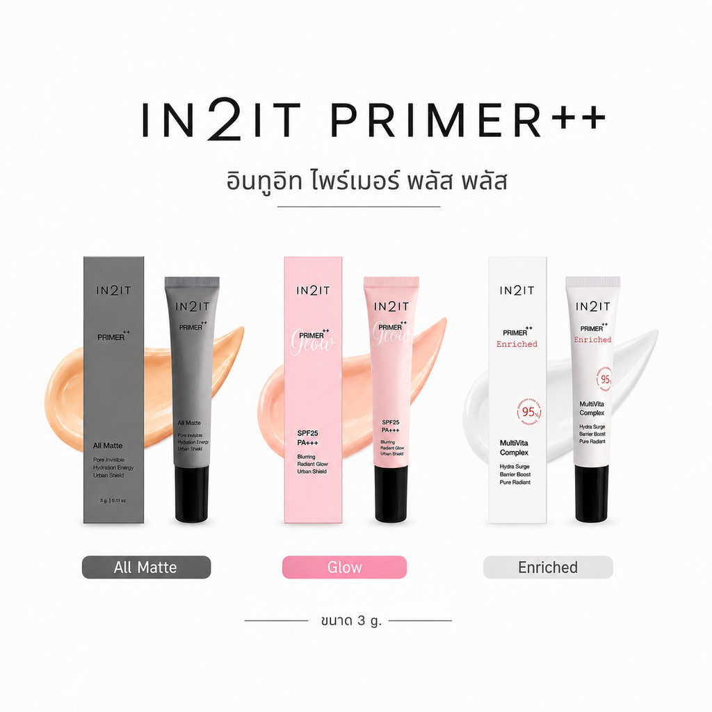 ขนาดพกพา IN2IT Primer++ อินทูอิท ไพร์เมอร์ พลัส พลัส 3 ก.