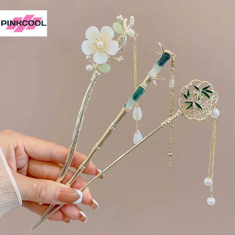 PINKCOOL Retro สไตล์จีน sel กิ๊บติดผมสําหรับผู้หญิงผม Sti Pins ดอกไม้ Handmade Hairpins Charm เครื่องประดับอุปกรณ์เสริมผมร้อน