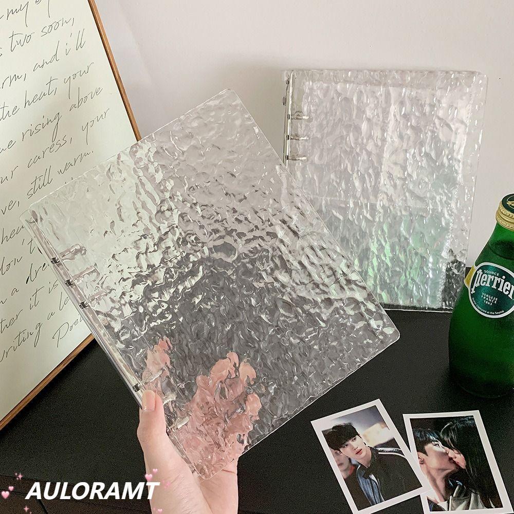 AULORAMT Photocards Holder,หลวมใบออกแบบอัลบั้มรูปโปร่งใส,A5/A8 Water Ripple Storage Booklet