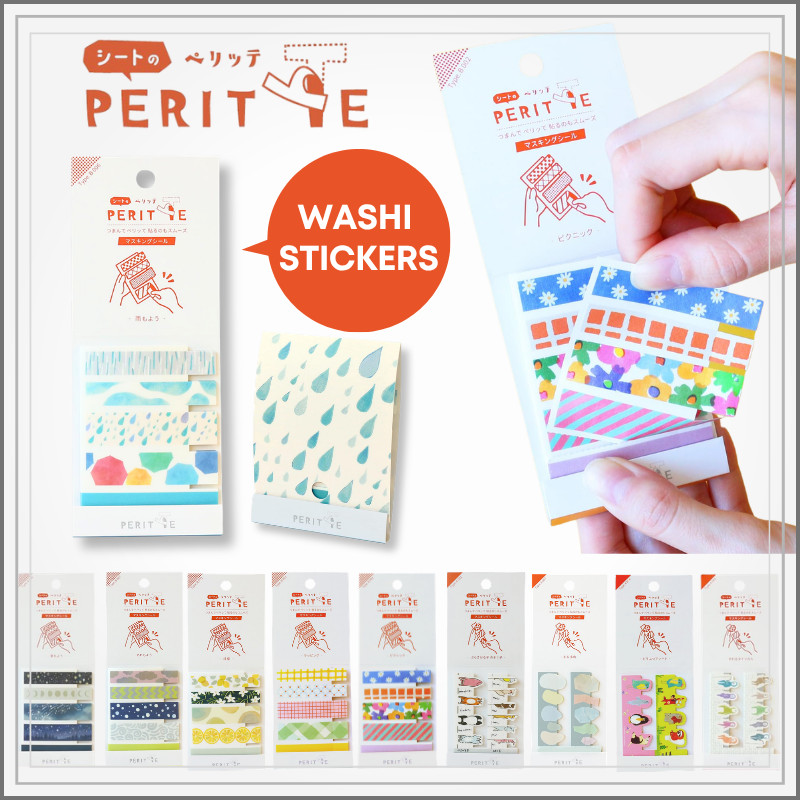 Epoch Chemical Peritte Washi Stickers Sheet Decorative Removable Journal Stickers