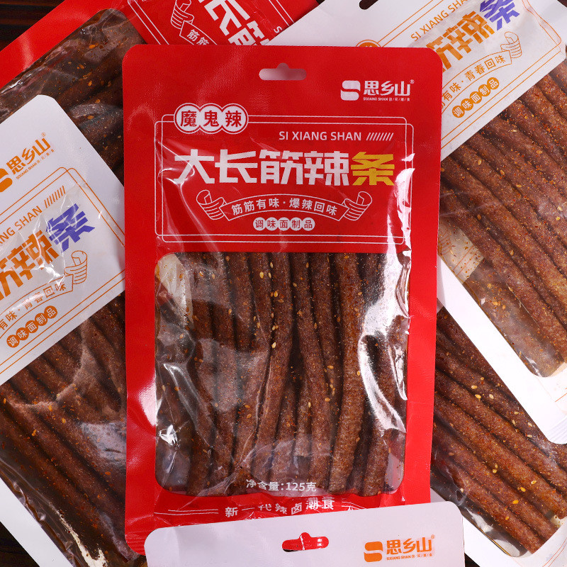 Sixliangshan Da Long Gluten 125g แถบเผ็ดแท่งรสเผ็ดในวัยเด็กขนมคิดถึงเผ็ดทันทีบรรเทาขนมตะกละ 5.295.29