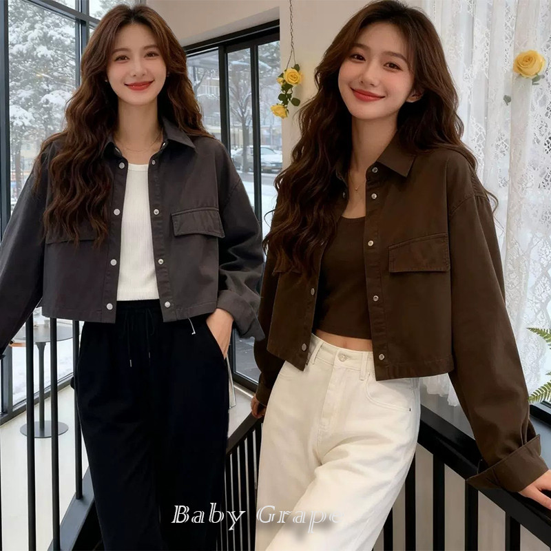 [พร้อมส่ง] แจ็กเก็ตครอปผู้หญิง Summer 2026 ดีไซน์เกาหลี ทรงหลวมแฟชั่น ใส่ง่าย ดูดีทุกลุค เหมาะสำหรับฤดูร้อน99443