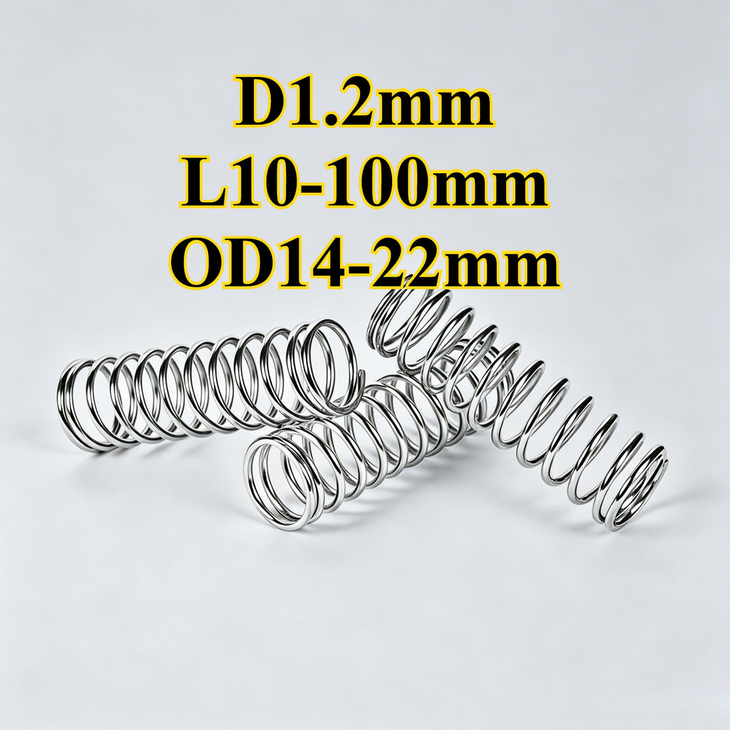 สปริงบีบอัด สปริงคืน สปริงบีบสแตนเลส 304 d1.2mm*OD14-22mm*L10-100mm(YDD-LD-MB)