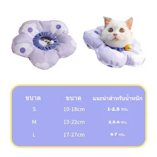 ปลอกคอกันเลียสัตว์เลี้ยง คอลล่าแมว คอลล่าสุนัข ปลอกคอพักฟื้น นุ่ม ปรับได้ กันน้ำ หลังผ่าตัด