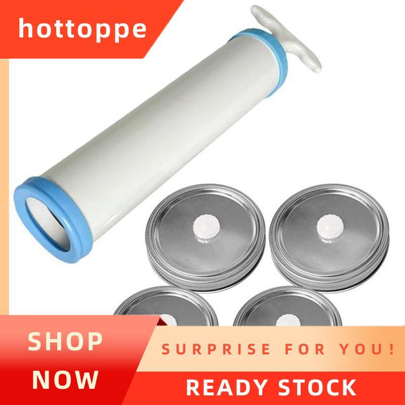 hottoppe Jar ฝาปิดสูญญากาศชุดขวดสูญญากาศอาหาร Jar หัวปั๊มสูญญากาศมือถือ Jar SEALER เครื่องซีลสูญญากา