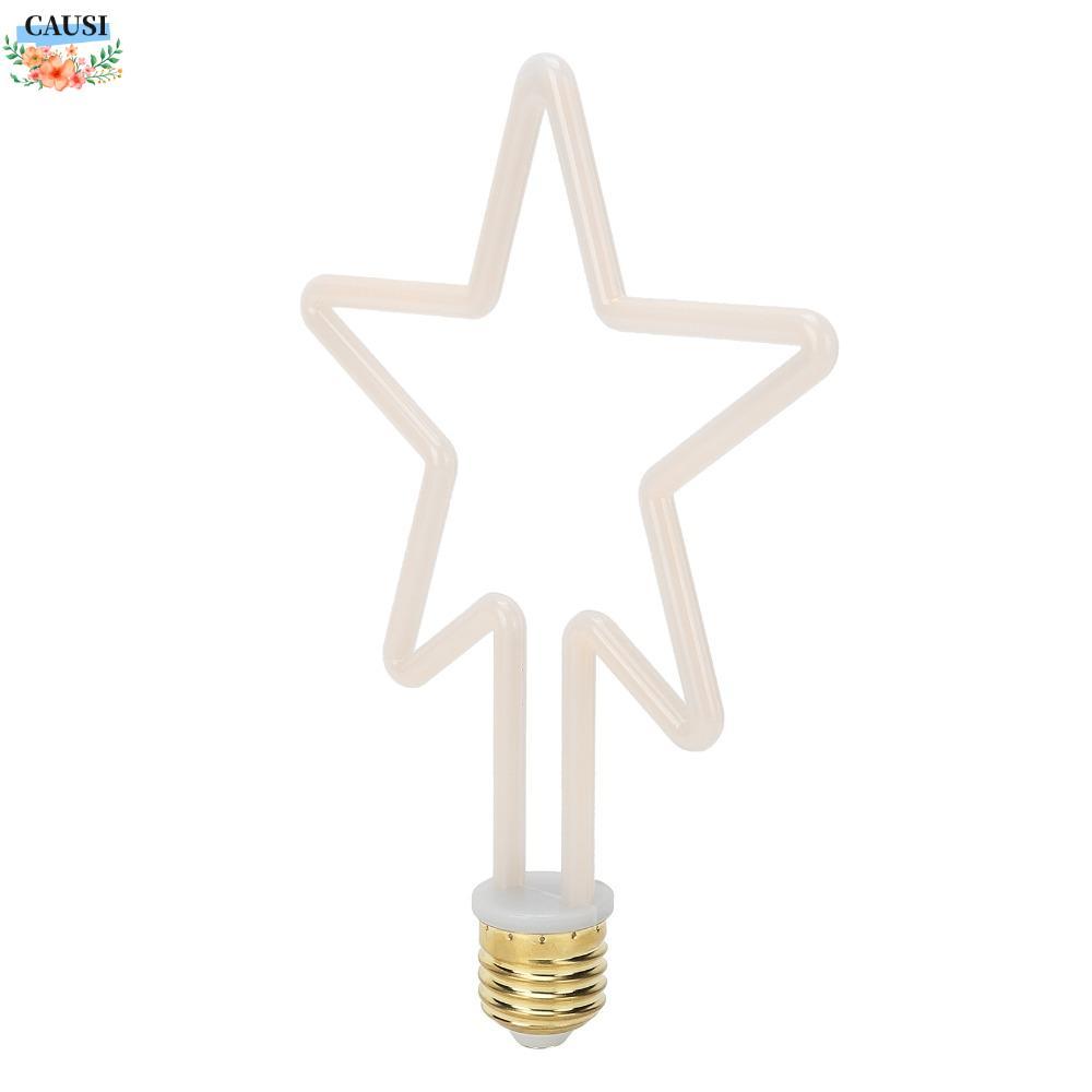 CAUSI หลอดไฟ LED ตกแต่ง, E27 ฐาน 2700K แสงอบอุ่นตกแต่ง, Vintage 4W 220V Star-Shaped โคมไฟตกแต่ง Cafe