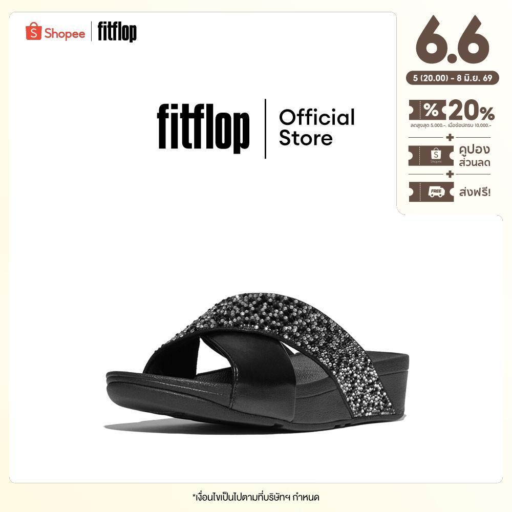 FITFLOP LULU CRYSTAL-MIX M/CROSS S รองเท้าแตะผู้หญิง รุ่น JE2-090 สี BLACK