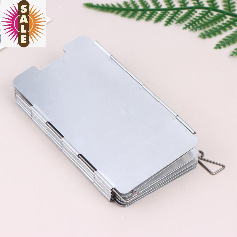 Ap พับ 9 แผ่นเตาแก๊ส WIND Shield สแตนเลส WIND Deflector สําหรับ Camping กลางแจ้งทําอาหารที่