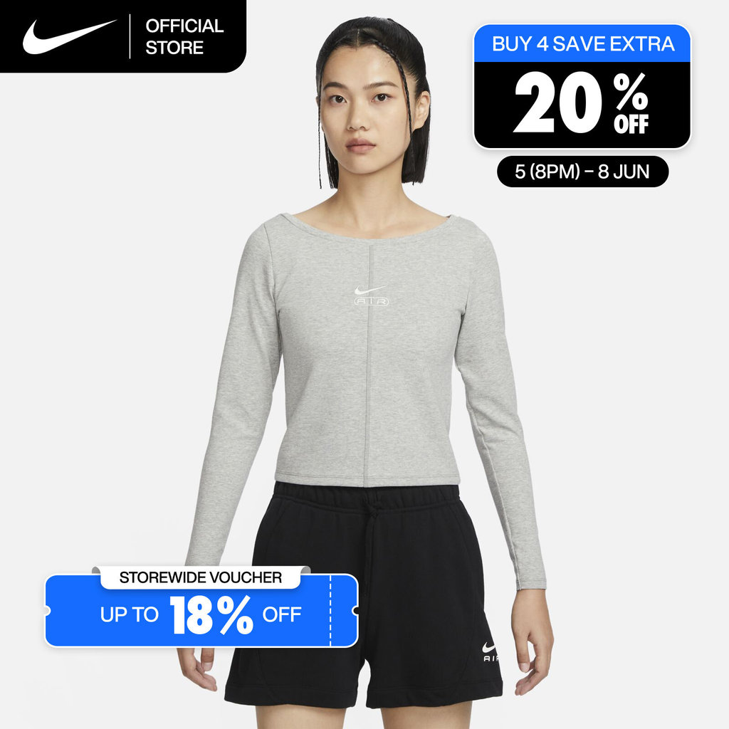 Nike Women's Air Long-Sleeve Top - Dark Grey Heather [FN1912-063]