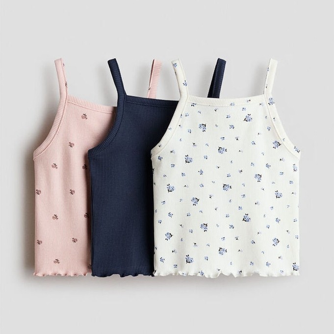 H&M(เอชแอนด์เอ็ม) ชุดเสื้อสายเดี่ยวผ้าฝ้าย 3 ชิ้น เด็กหญิง 1335500_1