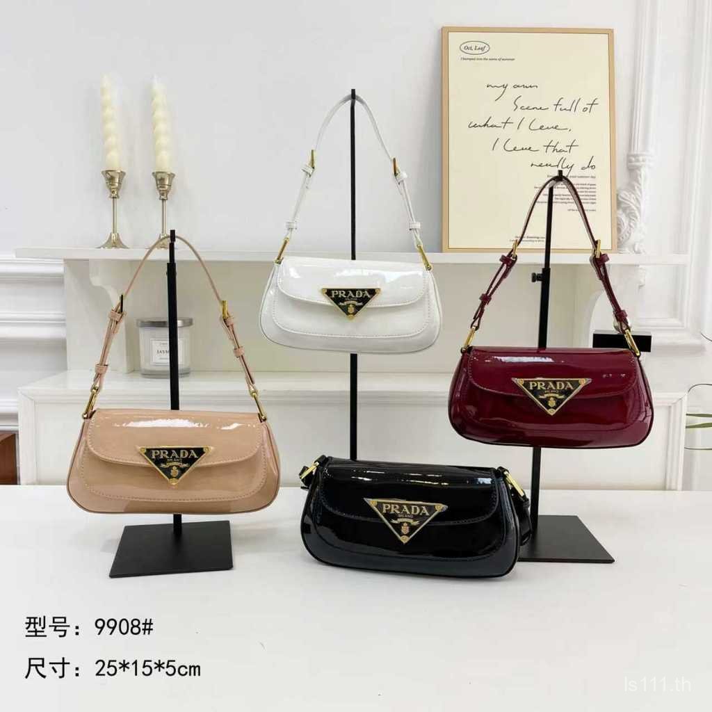 กระเป๋า Prada/กระเป๋าถือ Prada กระเป๋าสะพายไหล่กระเป๋าผู้หญิง Tote bag กระเป๋า Stray กระเป๋าเดินทางก