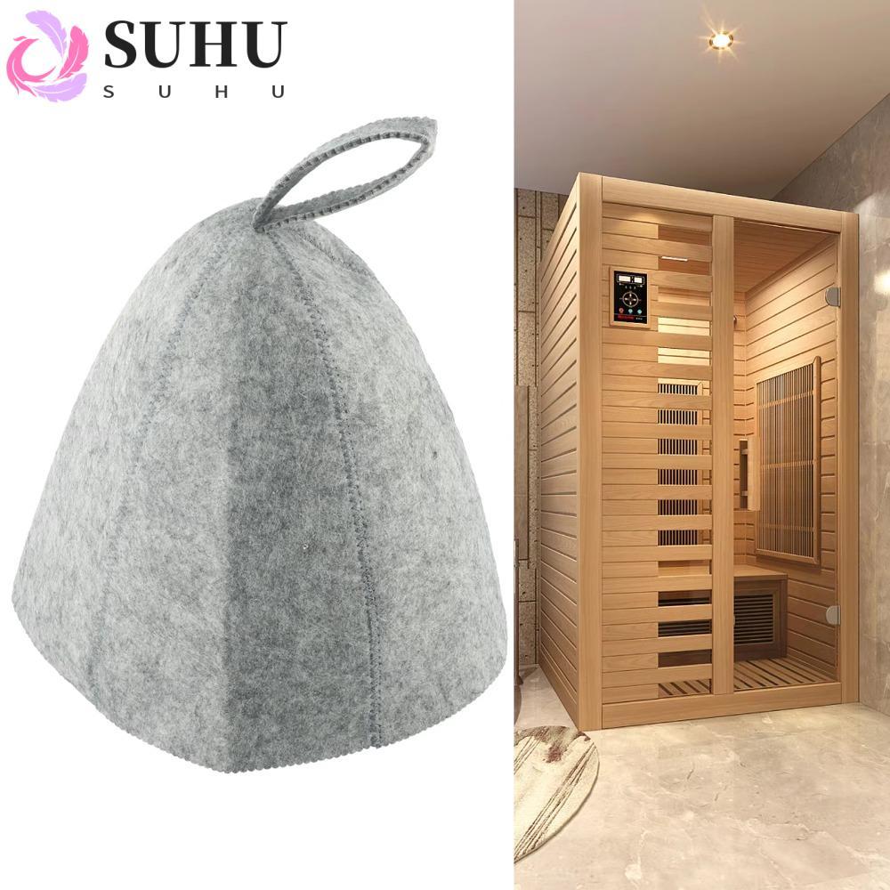 SUHU หมวกซาวน่า, ป้องกันความร้อนระบายอากาศสักหลาดหมวกซาวน่า, ฝาครอบศีรษะยืดหยุ่นทนความร้อนน้ําหนักเบาหมวกซาวน่าสักหลาดบ้าน