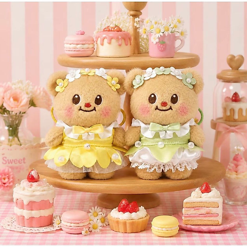 พวงกุญแจ น้องเนย | Butterbear Flower Fairy Plush Keychain ซีรีย์ นางฟ้าดอกไม้ (สีชมพู, สีเขียว, สีเหลือง)