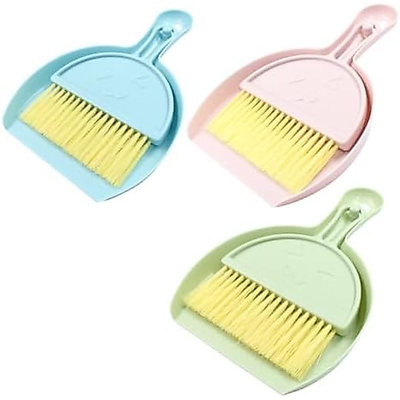 Hitefu Small Broom and Dustpan Set, Mini Dust Pans and Brush Set, Broom with Dustpan Combo Set for H