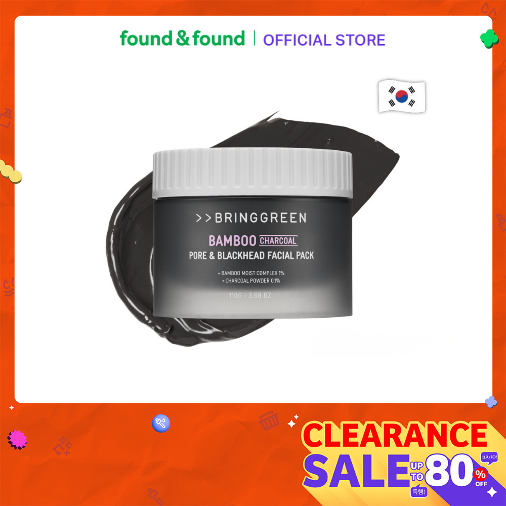 [EXP 2027-05-12] Bring Green Bamboo Charcoal Pore Facial Pack 110g ชาร์โคล มาส์กชนิดล้างออก สูตรถ่านไม้ไผ่ found & found