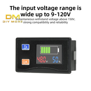 DIYMORE【QV61H】DC 9–120V LCD เครื่องวัดแรงดันไฟฟ้าและแบตเตอรี่แบบดิจิตอล ตัวบ่งชี้ระดับแบตเตอรี่อเนกประสงค์สําหรับแบตเตอรี่หลายแบบ
