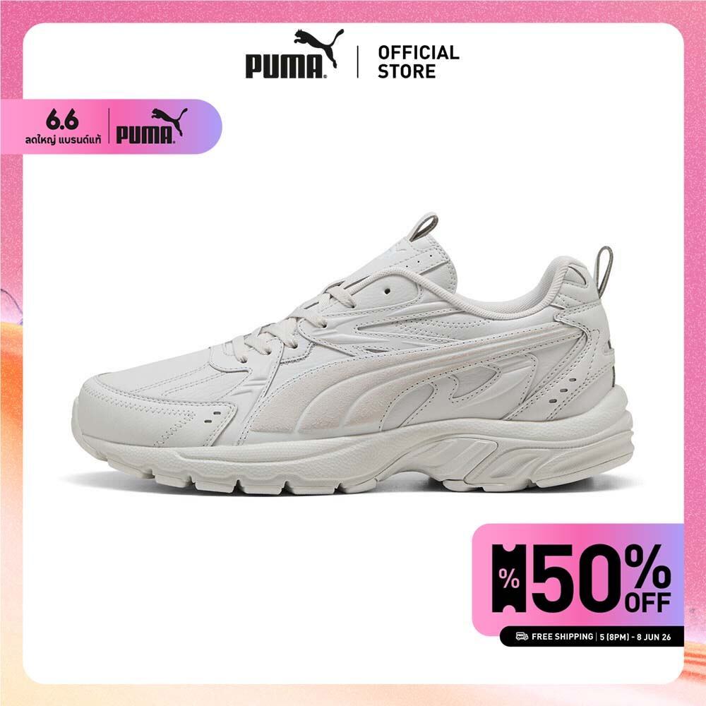 PUMA Basics รองเท้าผ้าใบหนัง Milenio Tech ยูนิเซ็กส์ สีเทา - 39782505