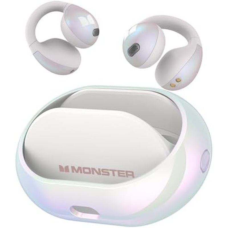 หูฟัง Monster Open Ear AC600, หูฟังไร้สาย Bluetooth 5.4 พร้อมไฮไฟสเตอริโอ, หูฟังแบบคลิปออนพร้อมการโท
