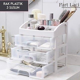 RAK KOSMETIK MINI SUSUN 3 LACI / STORAGE BOX MULTIFUNGSI SERBA GUNA 3 SUSUN SENSEACC