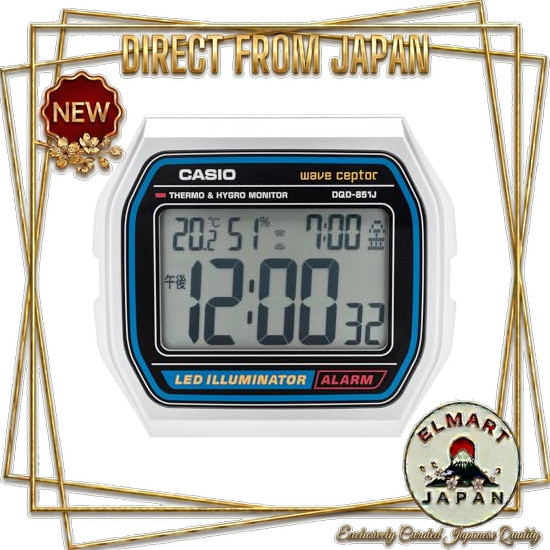 [Direct From Japan] CASIO Alarm Clock Radio Wave Clock Temperature Humidity Date Day Electronic Sound Alarm Snooze Light Silver DQD-851J-8JF