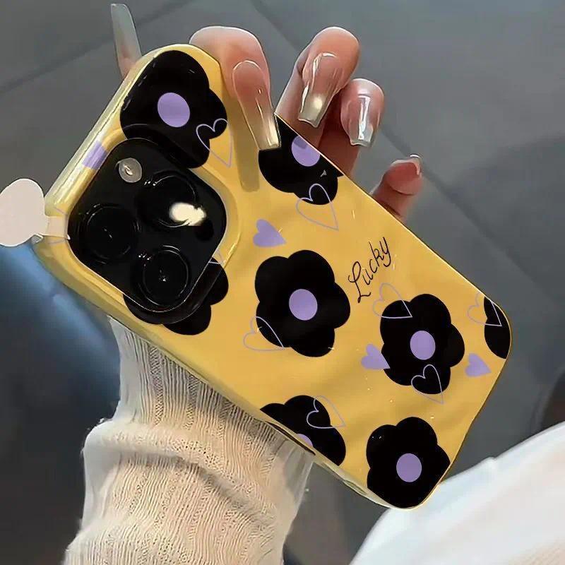 สีดําดอกไม้สีม่วงโบว์ 3D Meteorite เคสโทรศัพท์สําหรับ Vivo T4X T4 T3 Lite T2X G2 Z9 Lite iQOO Z10X Z