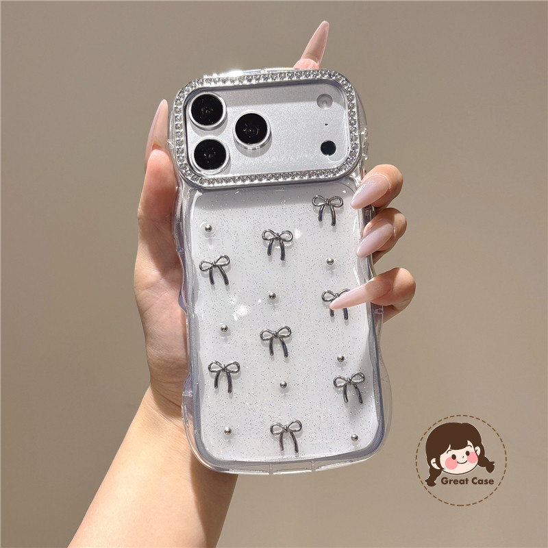 Glitter Bowknot สําหรับ Vivo V70 ELite V60 V60E V50 V50E V40 V29 V29E S50 S30 Pro Mini X200 FE T4 Lite Pro T4X T4R T3 Ultra น่ารัก Shining เพชรกรอบเคสโทรศัพท์