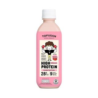 โทฟุซัง นมถั่วเหลืองโปรตีนสูงน้ำตาล0%สตรอว์เบอร์รี่ Tofusan Hi-Protein 0% Sugar Strawberry 350ml.