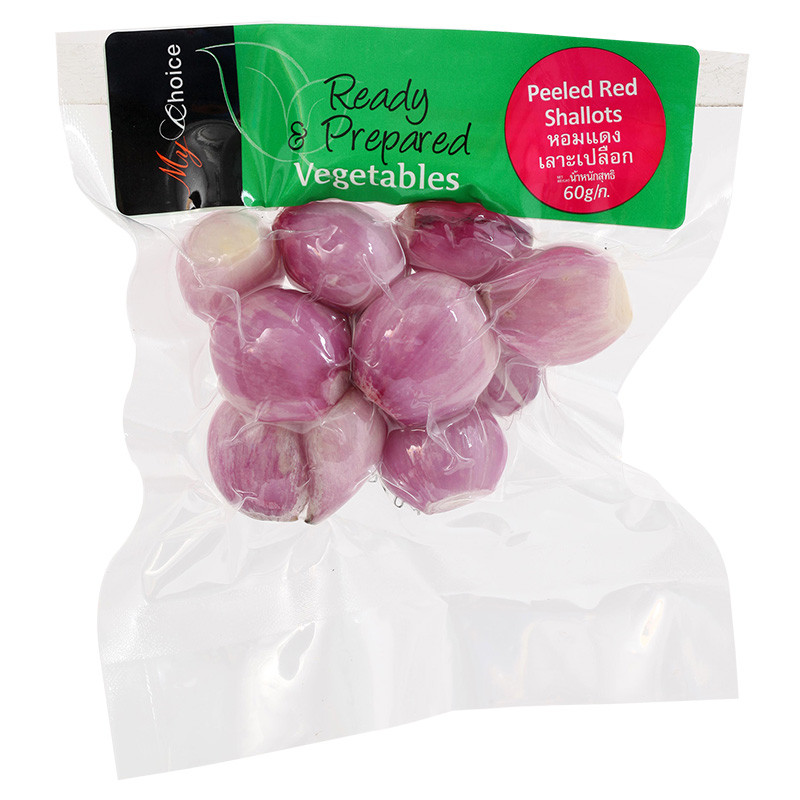 มายช้อยส์หอมแดงเลาะเปลือก 60กรัม My Choice Peeled Red Shallots 60g. [หมายเลขบาร์โค้ด 8853474023301 ]