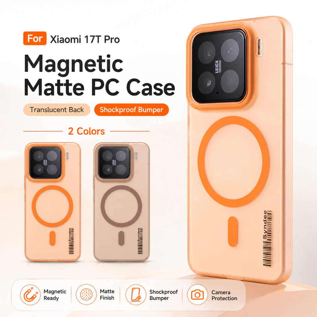 สําหรับ Xiaomi 17T Pro กรณีแม่เหล็กแม่เหล็ก Matte Pc โปร่งแสงกรณีใช้งานร่วมกับ Mi17 T 17Tpro กันกระแทกกันชนป้องกันฝาครอบ