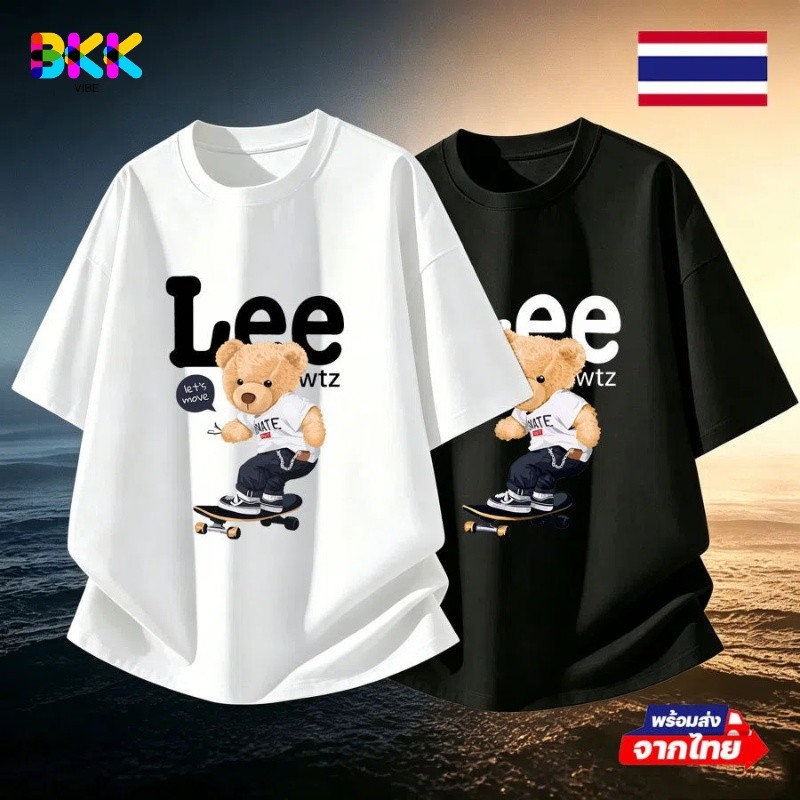 BKK Vibe💥เสื้อยืดคอกลมลายร่วมกับ ใส่ได้ทั้งชายและหญิง ผลิตจากผ้าคอตตอน 100% เหมาะสำหรับเยาวชน
