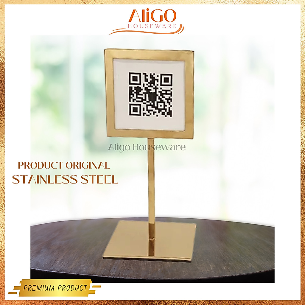 ALIGO DISPLAY STAND RESTAURANT TABLE NUMBER SCAN MENU สําหรับการพักผ่อน