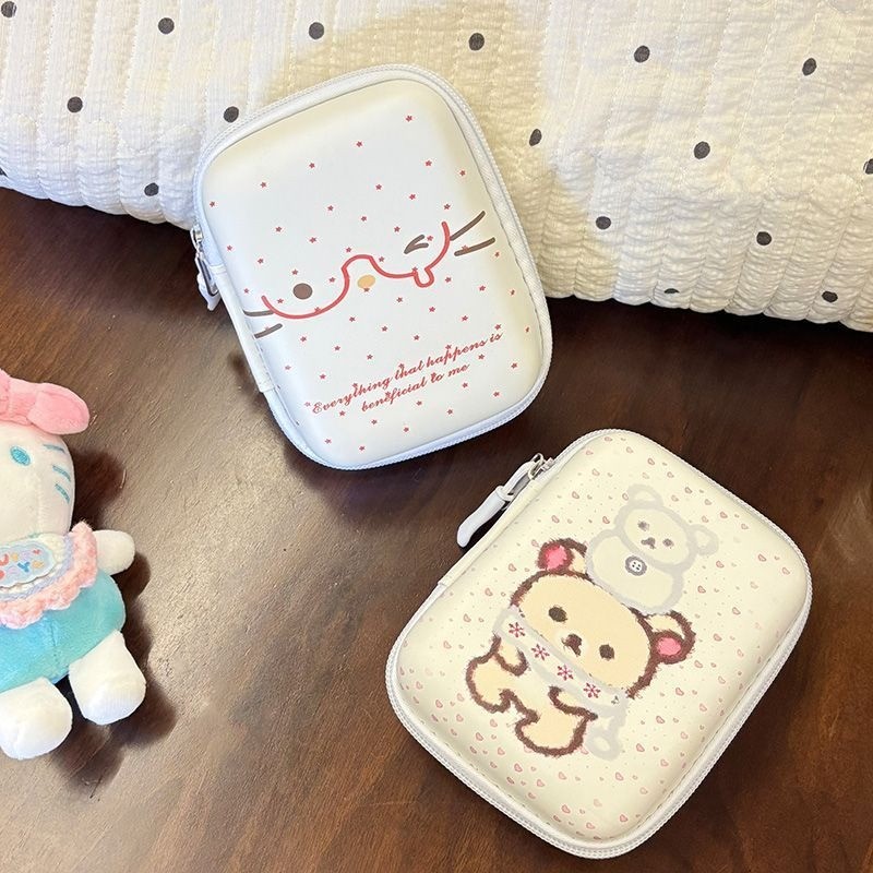 กระเป๋าเก็บ ซีซีดี แมวตาดาวน่ารักสําหรับกล้องความจุขนาดใหญ่แบบพกพาสําหรับผู้หญิงพร้อมที่เก็บสายดาต้า